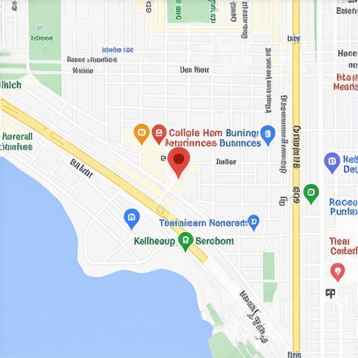 Illustration of a digital map highlighting local business listings and rankings