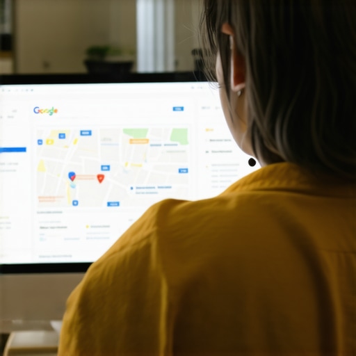 Mastering Local SEO in 2025 Expert analyzing local SEO strategies with Google Maps in the background