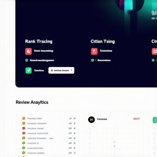 Local SEO Tools Dashboard Screenshot of local SEO tools dashboard with rank tracking, citation, and review management analytics.
