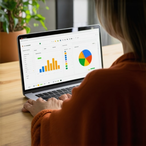 Monitoring Local SEO Metrics for Map Pack Success Person reviewing local SEO performance data on a laptop with charts and graphs.