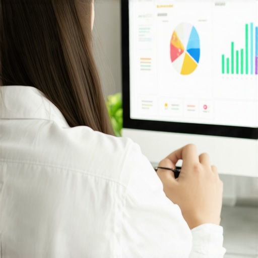 Monitoring Local SEO Performance Person analyzing local SEO data on a laptop with charts and maps for ongoing Google Maps ranking maintenance.
