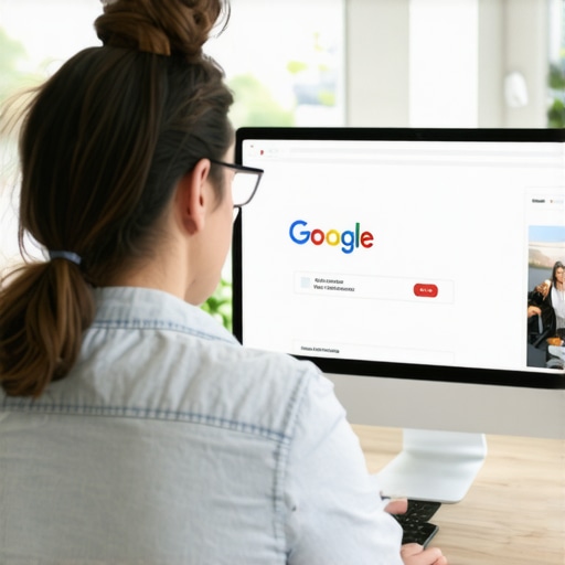 Optimizing GMB Profile for Local SEO Business owner editing Google My Business profile on computer