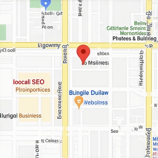 A colorful map highlighting local business listings ranked in the Google 3-Pack.