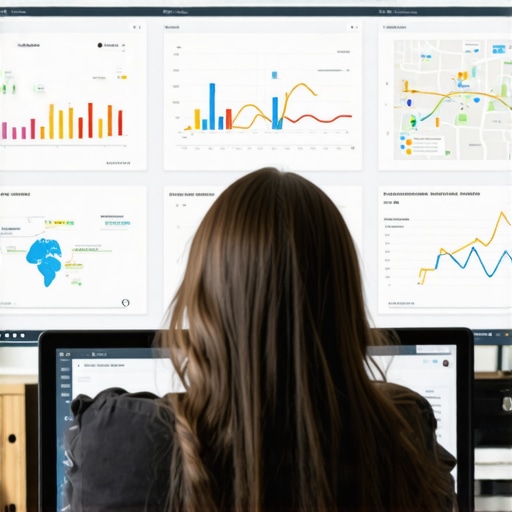Person analyzing local SEO data on a computer screen in an office