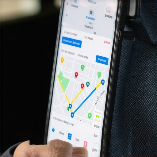 Using Geo-Tools for Map Pack Maintenance Business owner managing local SEO signals with digital tools.