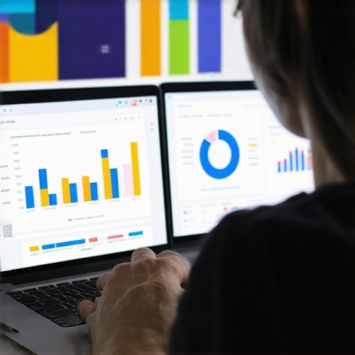 Person analyzing local SEO performance with specialized tools on a laptop